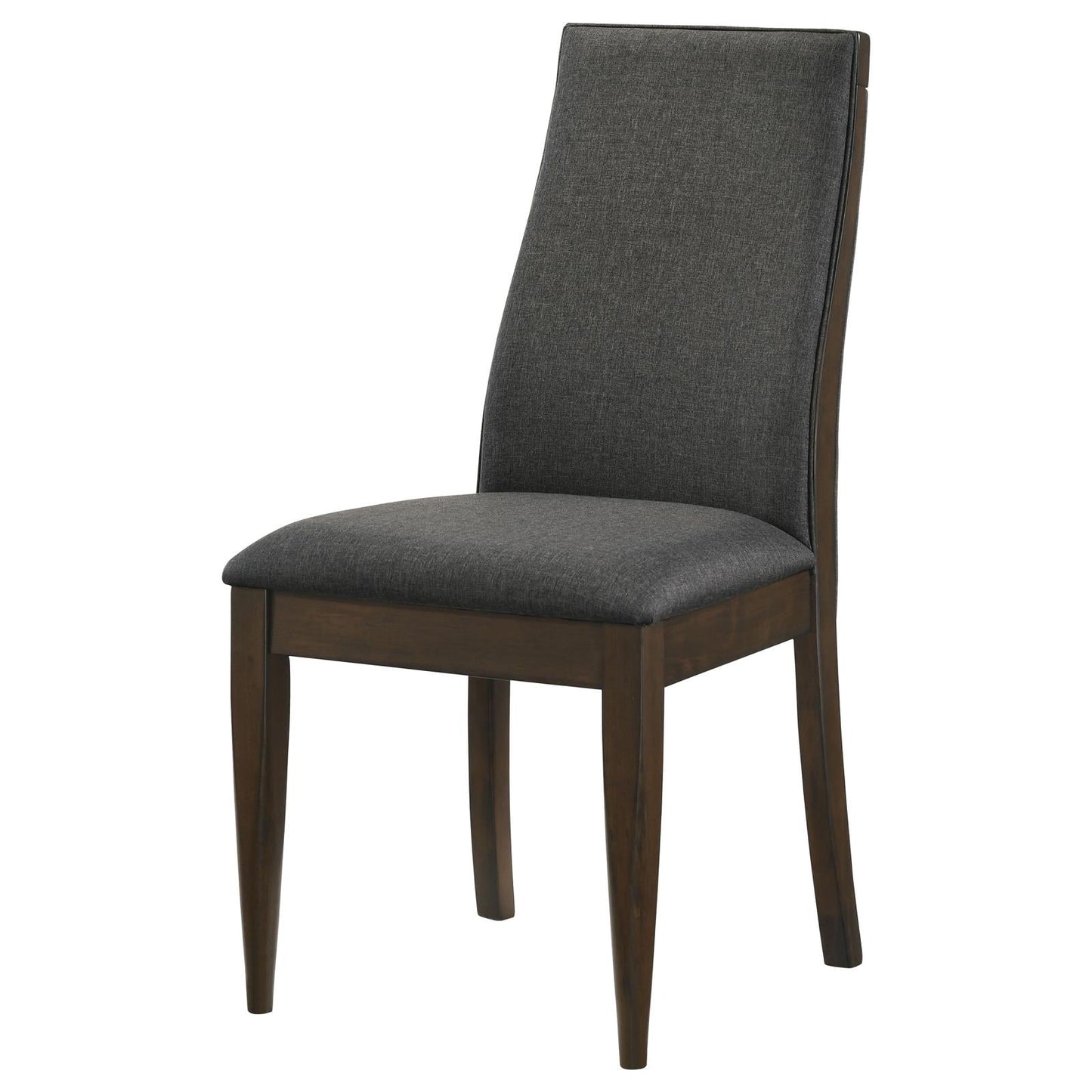 Wes Upholstered Side Chair (Set of 2) Gray/Dark Walnut - 115272 - Luna Furniture - Dallas Store