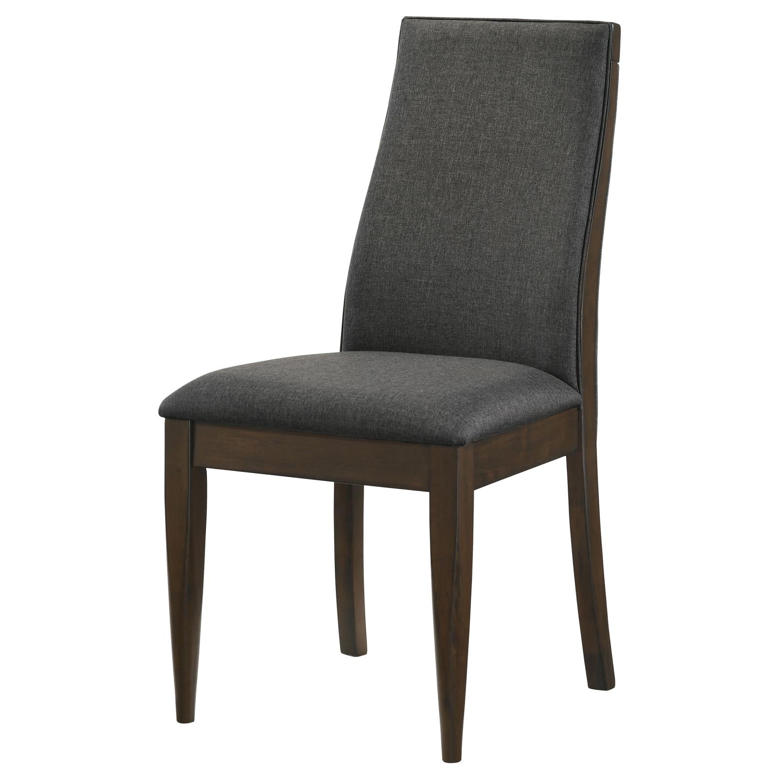 Wes Upholstered Side Chair (Set of 2) Gray/Dark Walnut - 115272 - Luna Furniture - Dallas Store