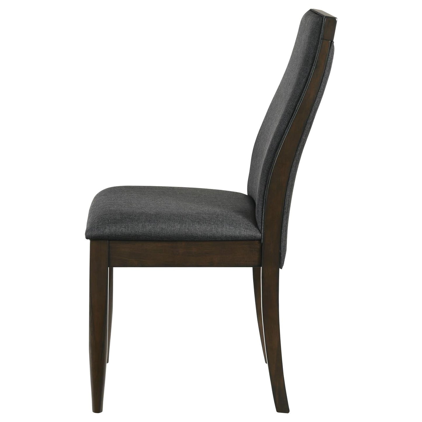 Wes Upholstered Side Chair (Set of 2) Gray/Dark Walnut - 115272 - Luna Furniture - Dallas Store