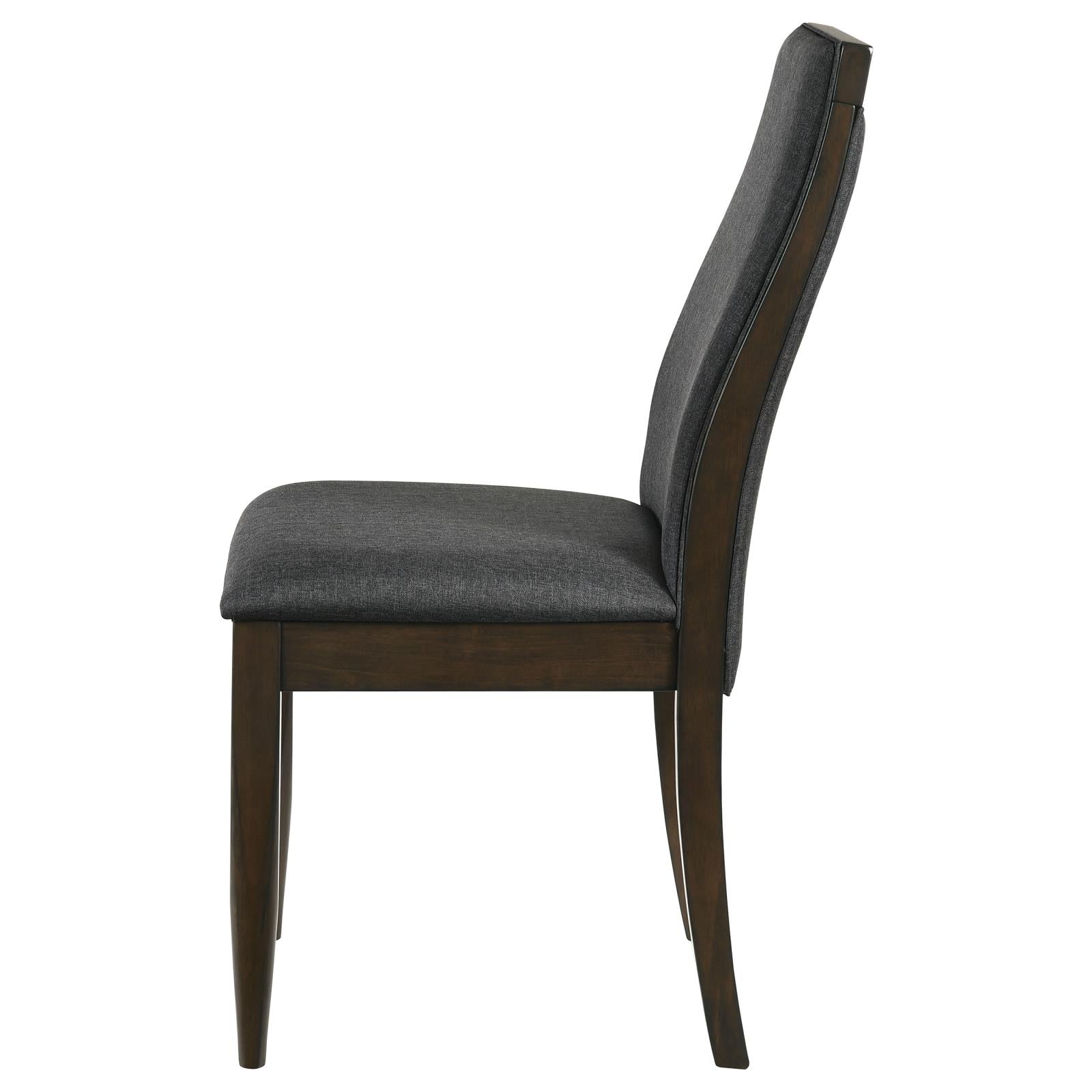 Wes Upholstered Side Chair (Set of 2) Gray/Dark Walnut - 115272 - Luna Furniture - Dallas Store