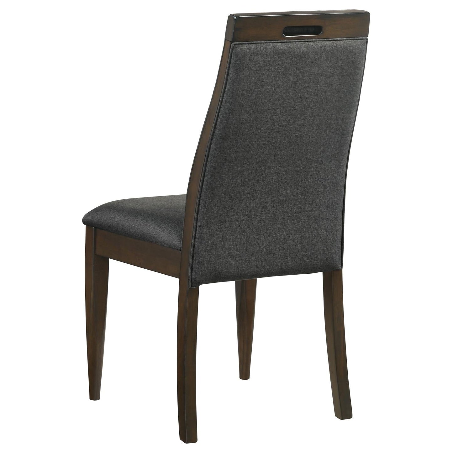 Wes Upholstered Side Chair (Set of 2) Gray/Dark Walnut - 115272 - Luna Furniture - Dallas Store