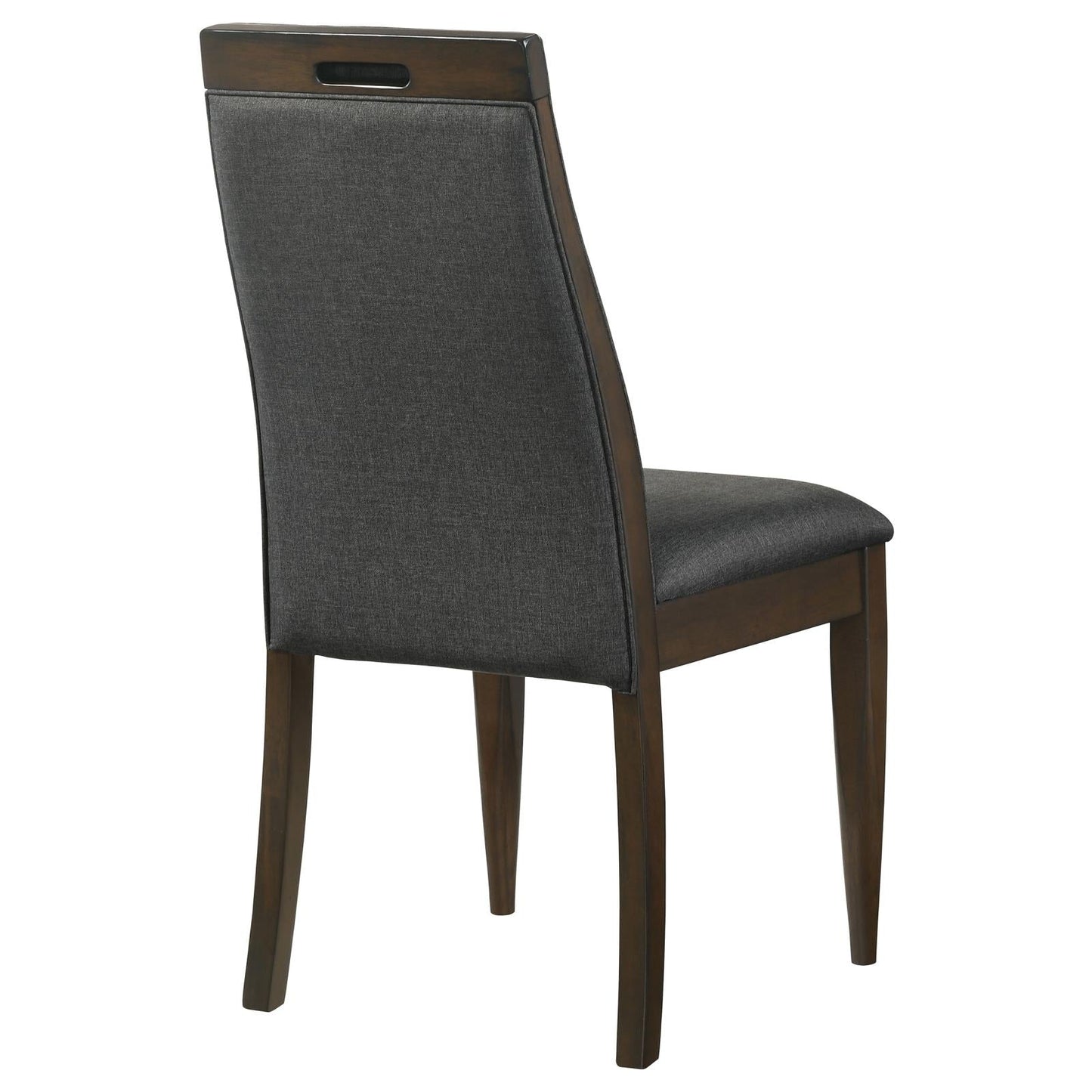 Wes Upholstered Side Chair (Set of 2) Gray/Dark Walnut - 115272 - Luna Furniture - Dallas Store