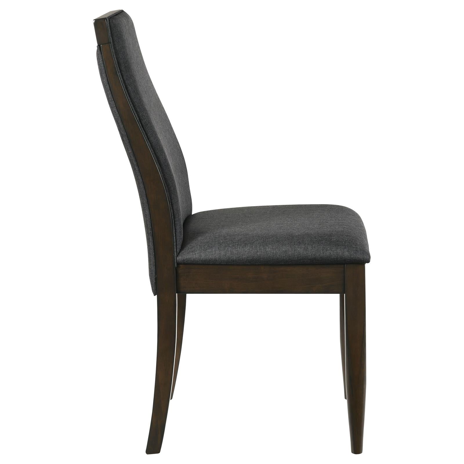 Wes Upholstered Side Chair (Set of 2) Gray/Dark Walnut - 115272 - Luna Furniture - Dallas Store