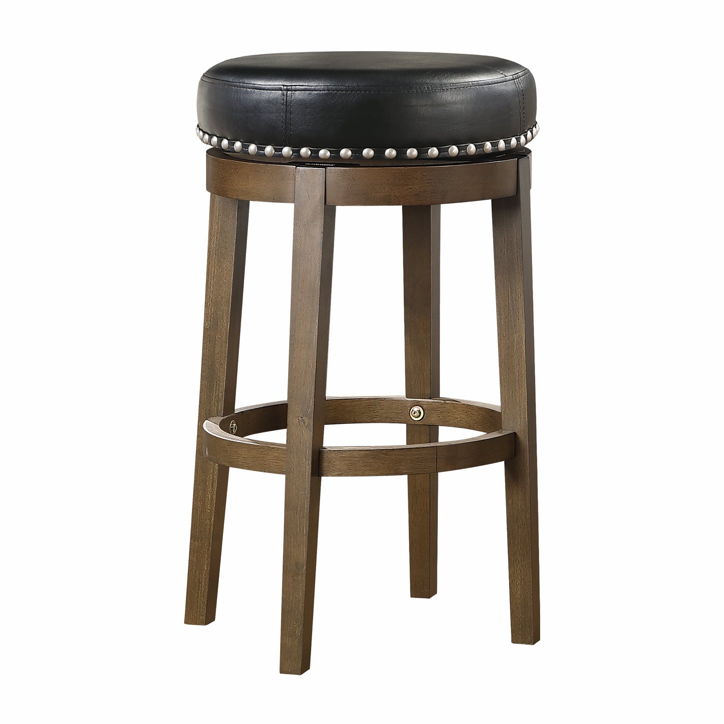 Westby Black/Brown Round Swivel Pub Height Stool, Set of 2 - 5681BLK-29 - Luna Furniture - Dallas Store