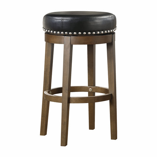 Westby Black/Brown Round Swivel Pub Height Stool, Set of 2 - 5681BLK-29 - Luna Furniture - Dallas Store