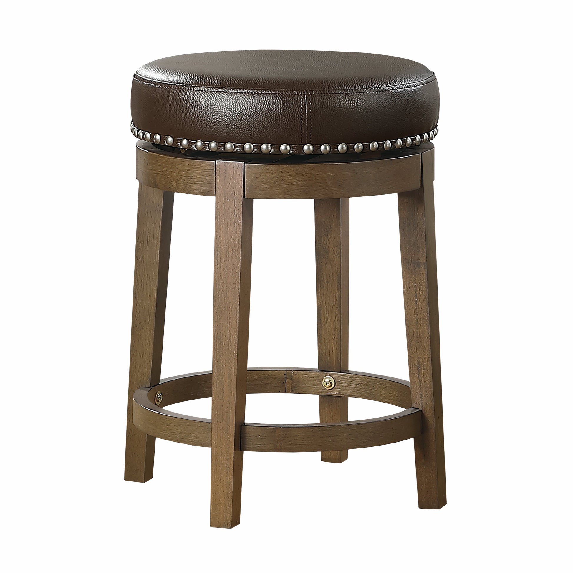 Westby Brown/Brown Round Swivel Counter Height Stool, Set of 2 - 5681BRW-24 - Luna Furniture - Dallas Store