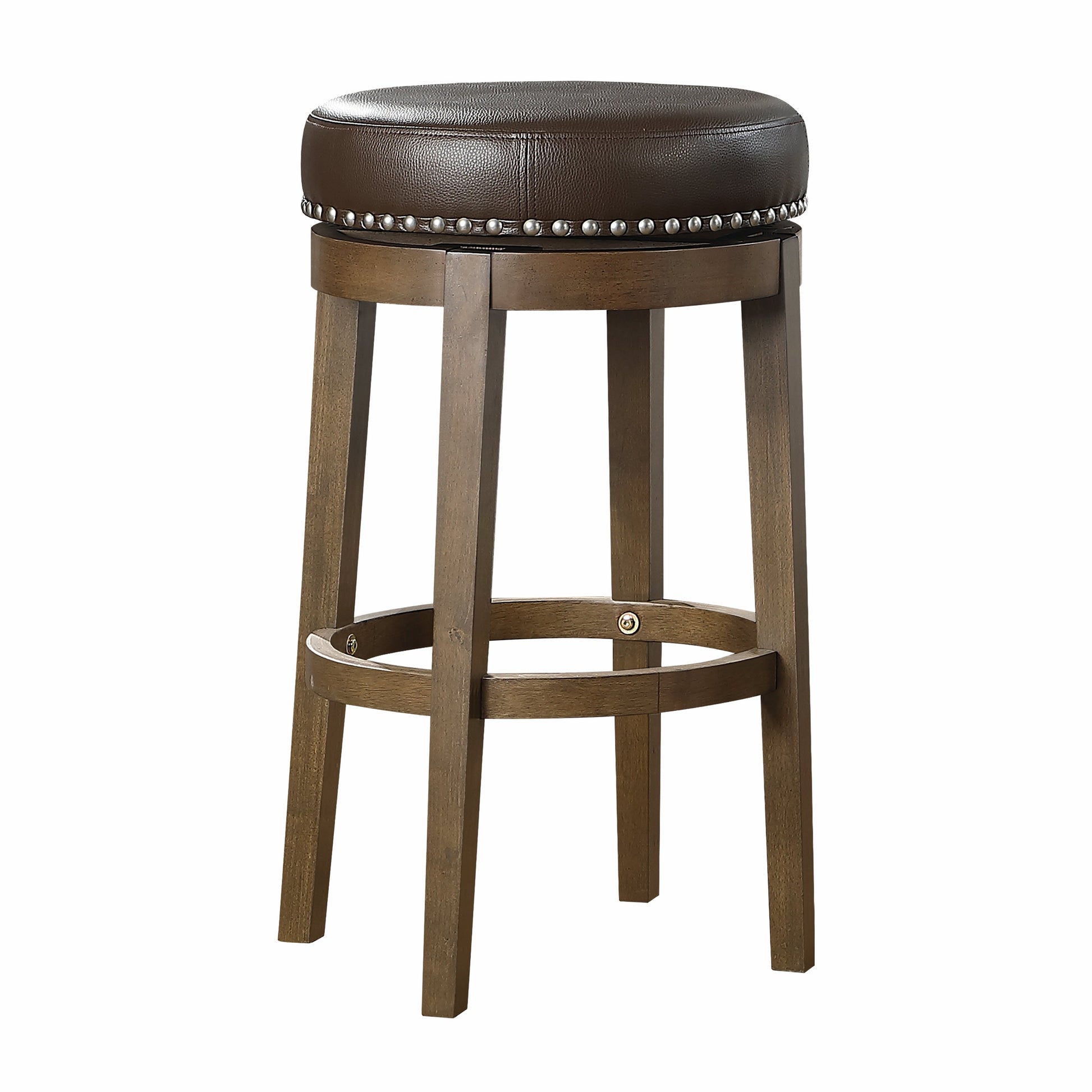 Westby Brown/Brown Round Swivel Pub Height Stool, Set of 2 - 5681BRW-29 - Luna Furniture - Dallas Store