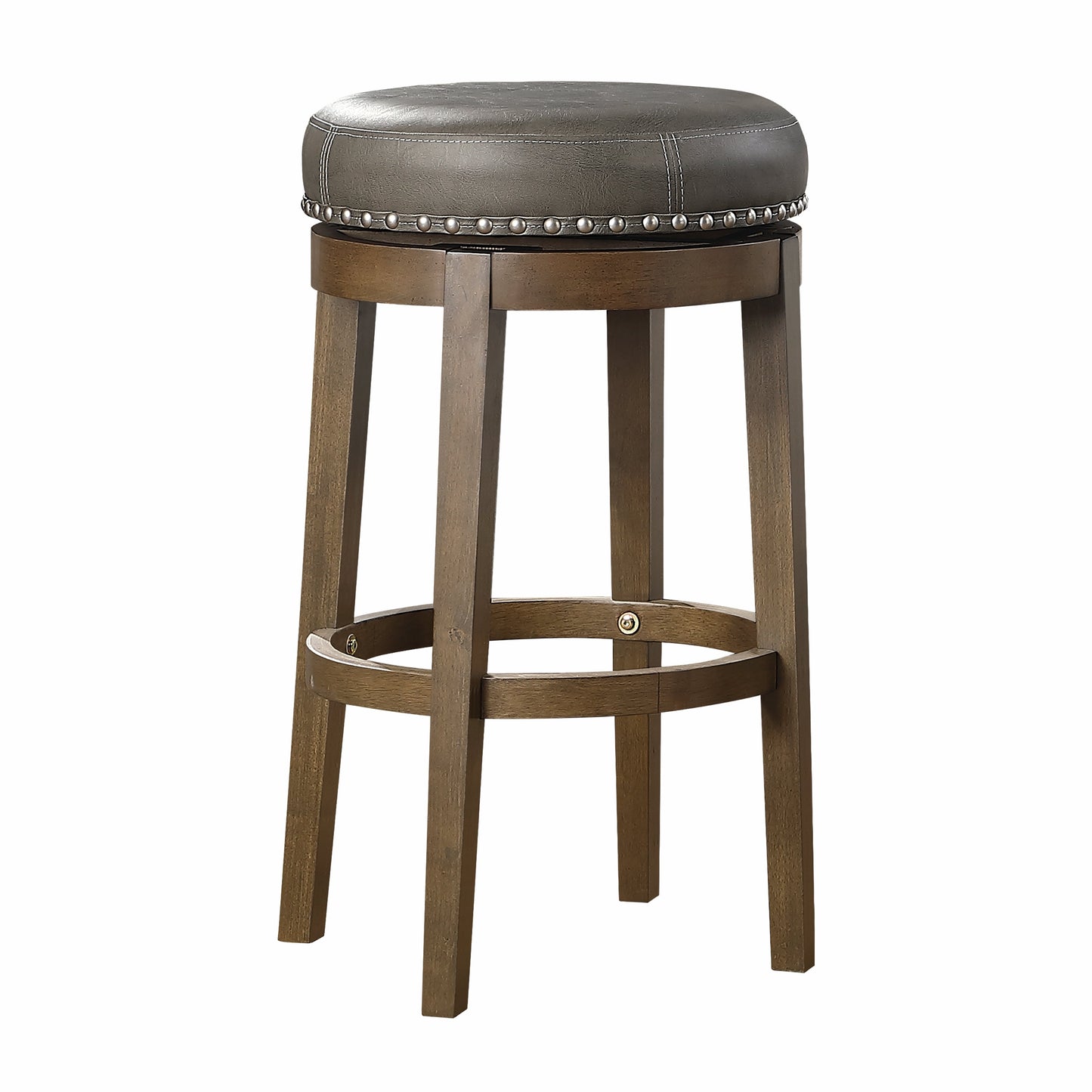 Westby Gray/Brown Round Swivel Pub Height Stool, Set of 2 - 5681GRY-29 - Luna Furniture - Dallas Store