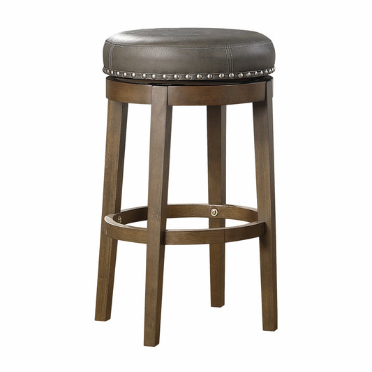 Westby Gray/Brown Round Swivel Pub Height Stool, Set of 2 - 5681GRY-29 - Luna Furniture - Dallas Store