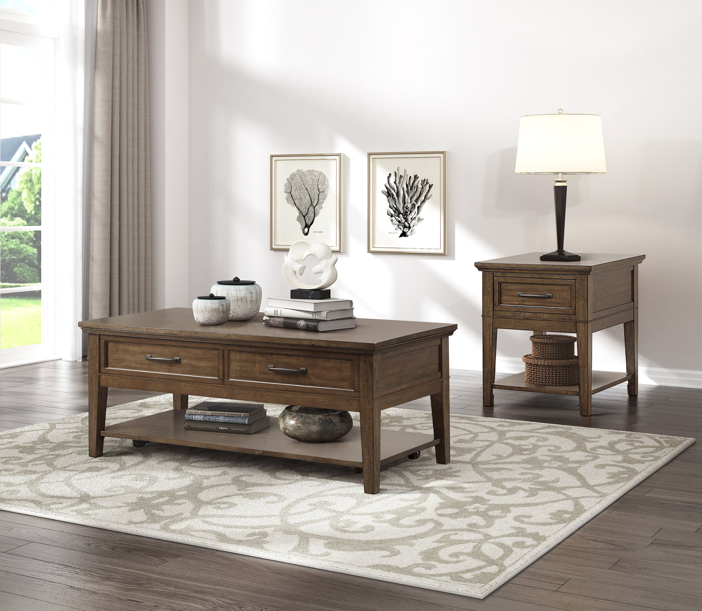 Whitley Walnut Cocktail Table - 3620-30 - Luna Furniture - Dallas Store