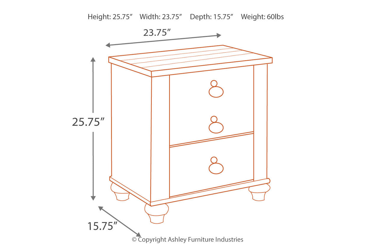 Willowton Two-tone Nightstand - B267-92 - Luna Furniture - Dallas Store
