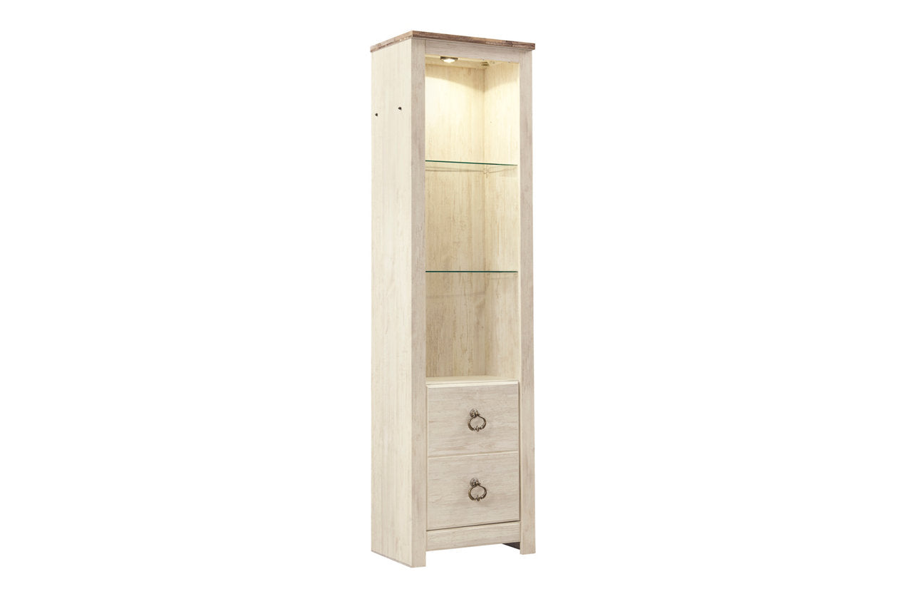 Willowton Whitewash 4-Piece Entertainment Center - SET | W267-24(2) | W267-27 | W267-68 - Luna Furniture - Dallas Store
