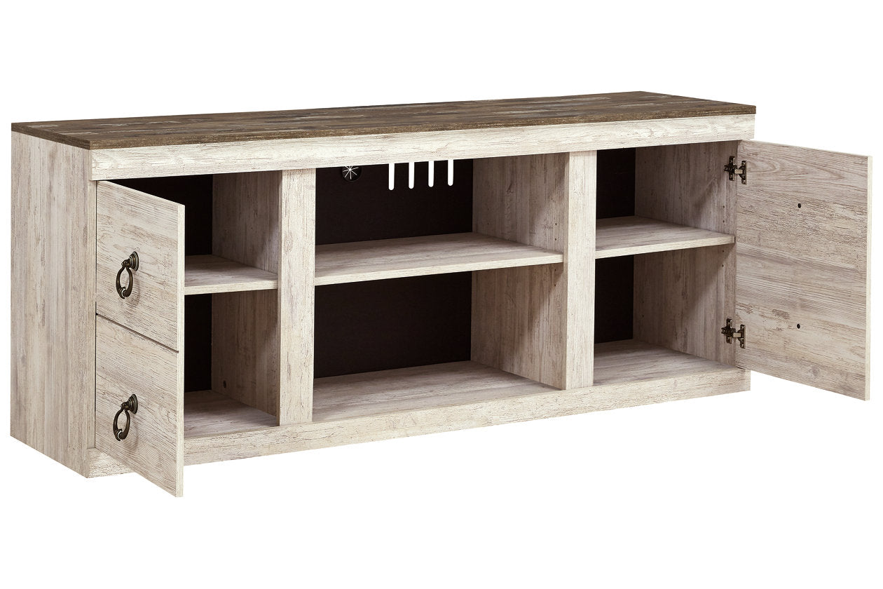 Willowton Whitewash 60" TV Stand - EW0267-268 - Luna Furniture - Dallas Store