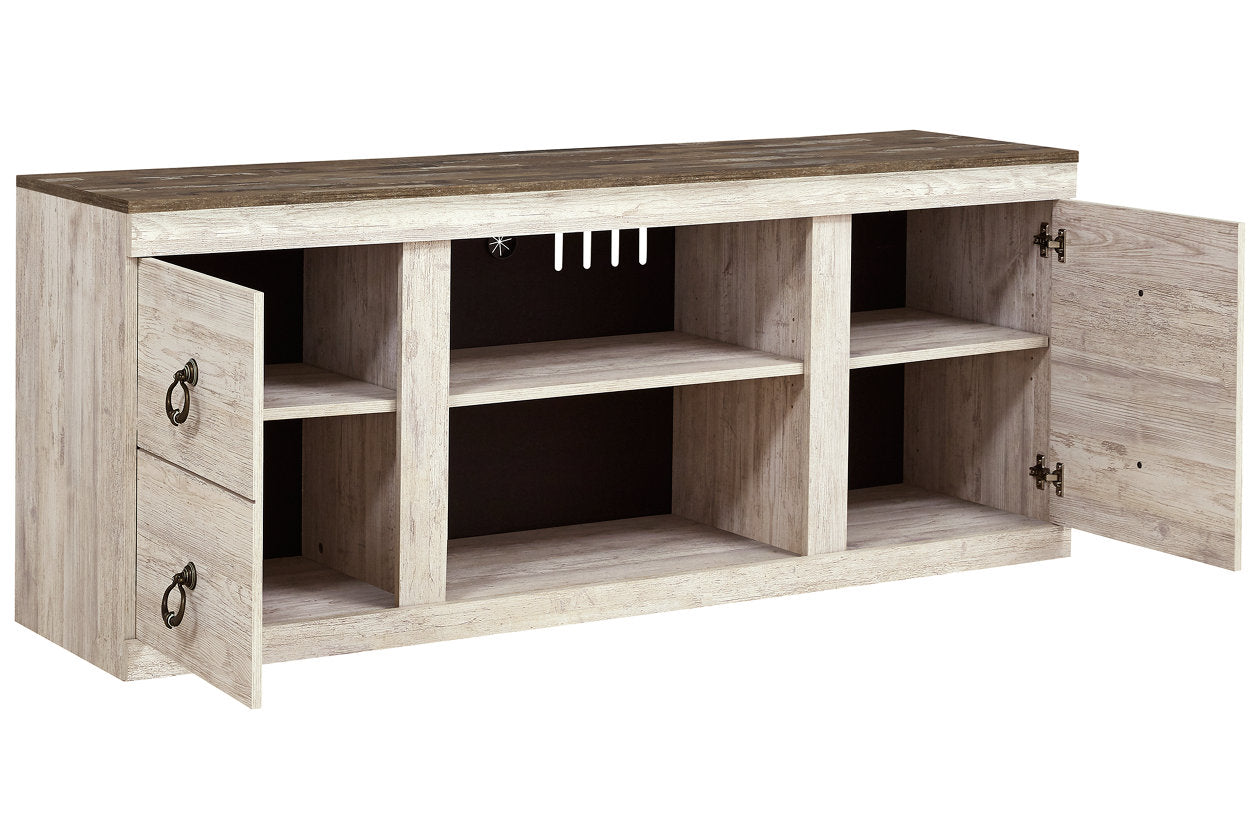 Willowton Whitewash 60" TV Stand - EW0267-268 - Luna Furniture - Dallas Store
