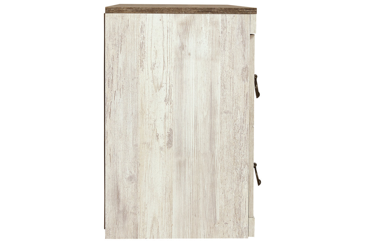 Willowton Whitewash 60" TV Stand - EW0267-268 - Luna Furniture - Dallas Store