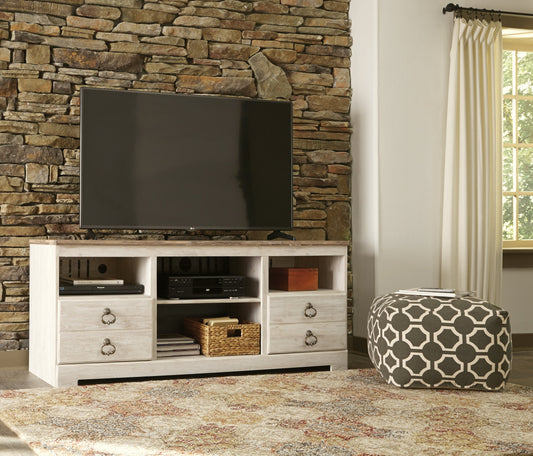 Willowton Whitewash 64" TV Stand - W267-68 - Luna Furniture - Dallas Store