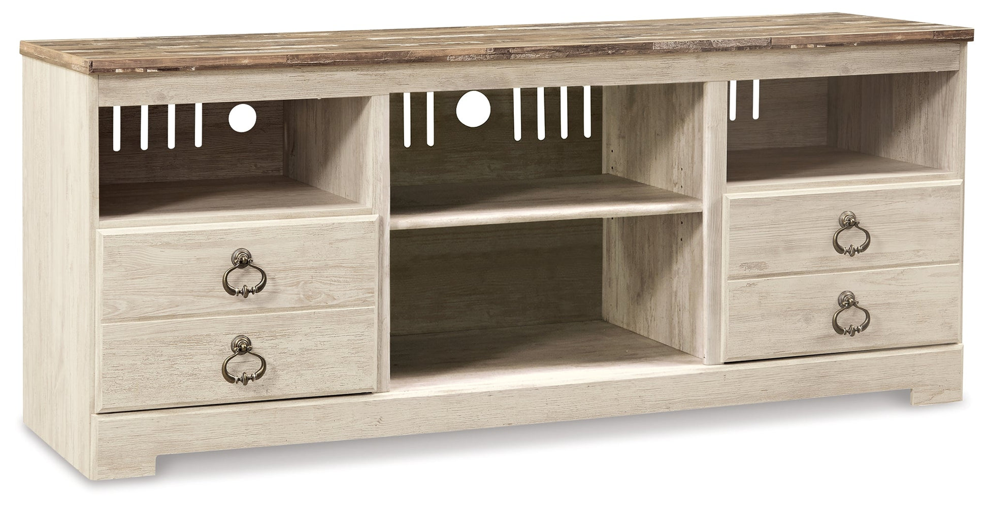 Willowton Whitewash 64" TV Stand - W267-68 - Luna Furniture - Dallas Store