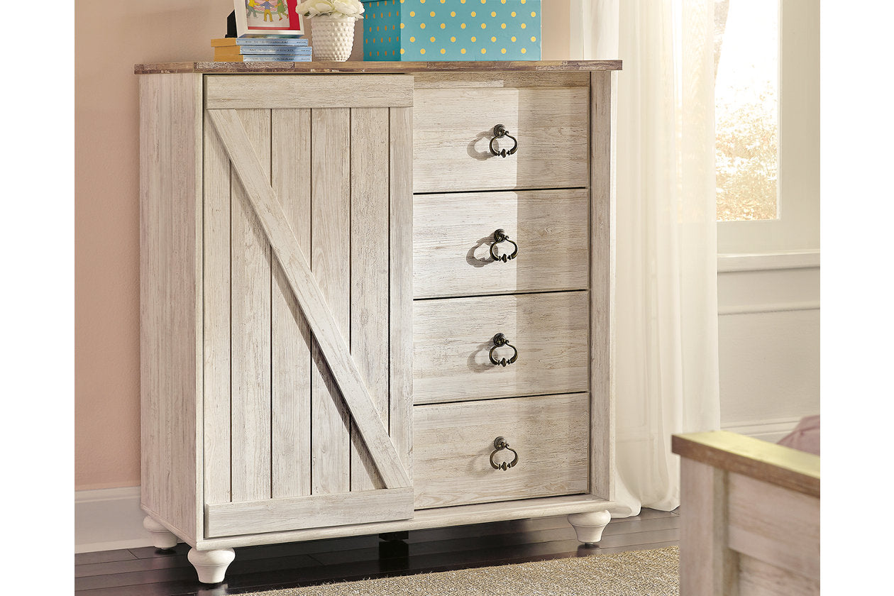 Willowton Whitewash Dressing Chest - B267-48 - Luna Furniture - Dallas Store