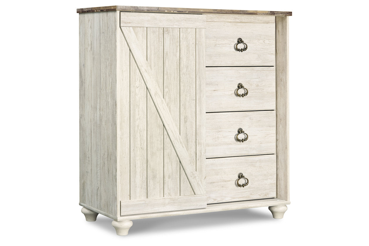 Willowton Whitewash Dressing Chest - B267-48 - Luna Furniture - Dallas Store