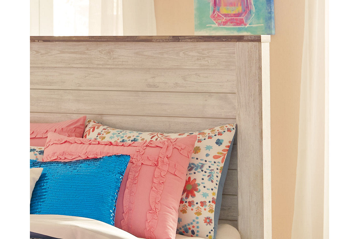 Willowton Whitewash Full Panel Bed - SET | B267-84 | B267-86 | B267-87 - Luna Furniture - Dallas Store