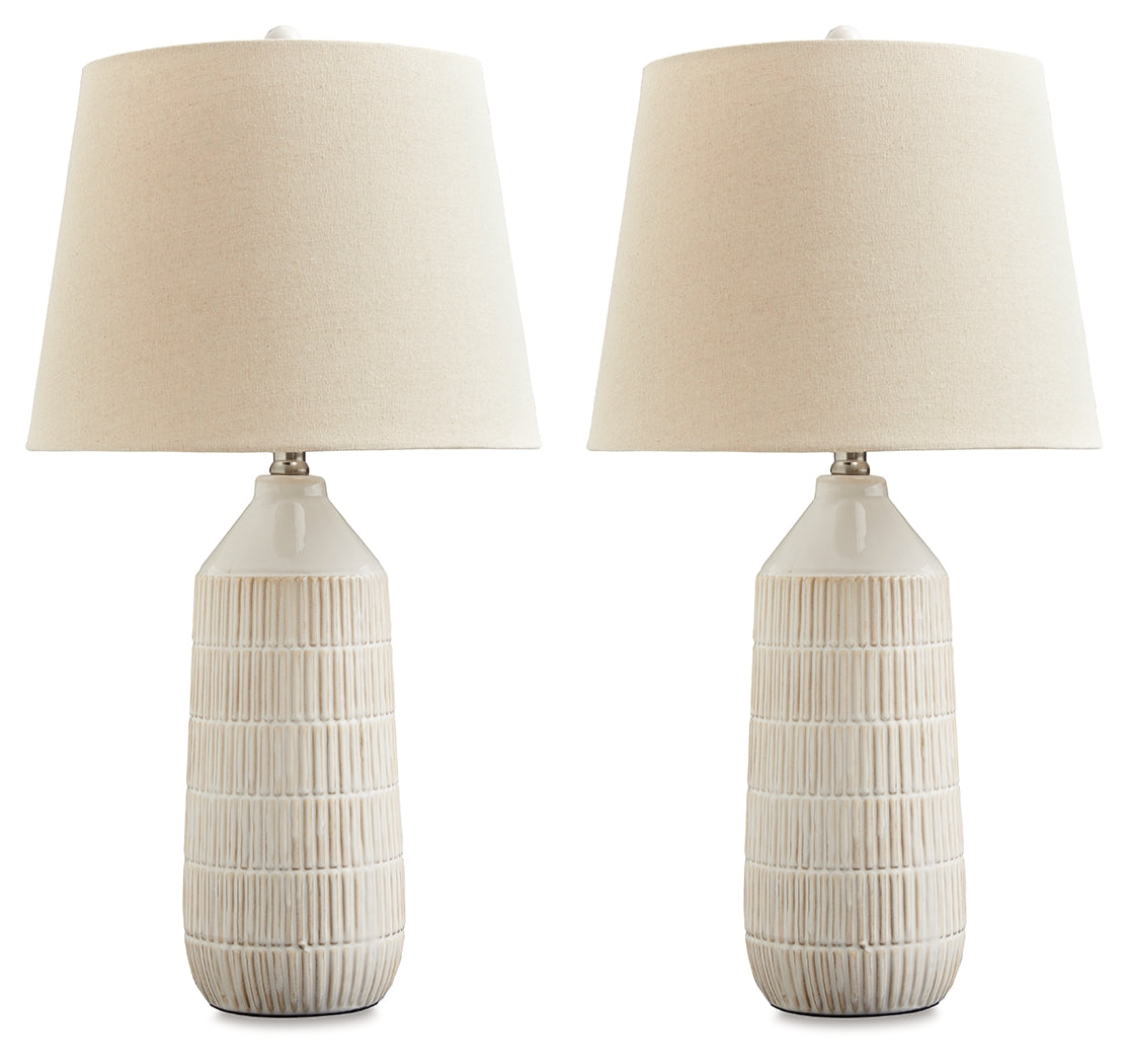 Willport Off White Table Lamp (Set of 2) - L177994 - Luna Furniture - Dallas Store