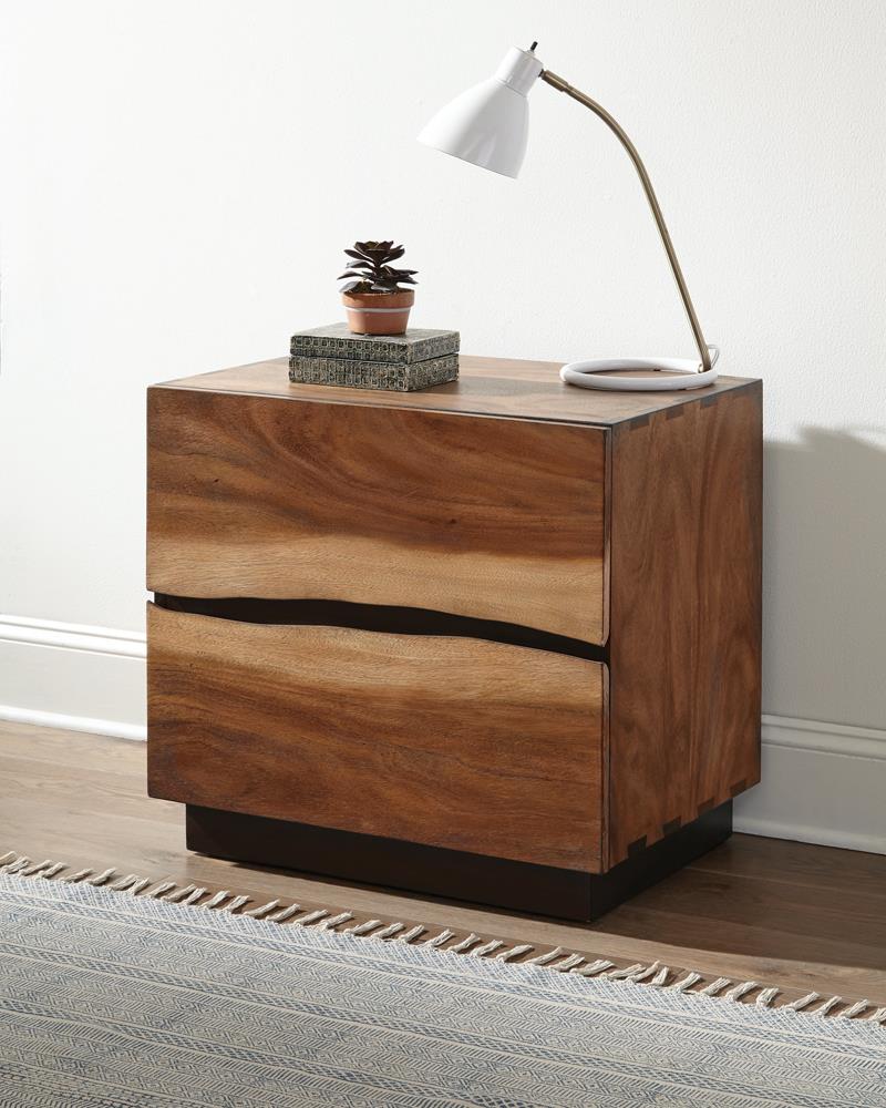 Winslow 2-Drawer Nightstand Smokey Walnut/Coffee Bean - 223252 - Luna Furniture - Dallas Store