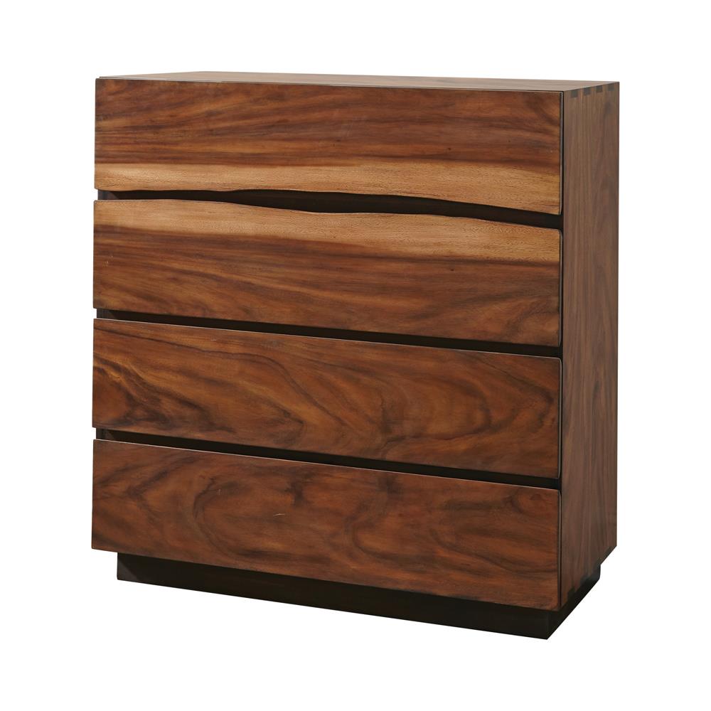 Winslow Smokey Walnut/Coffee Bean 4-Drawer Chest - 223255 - Luna Furniture - Dallas Store