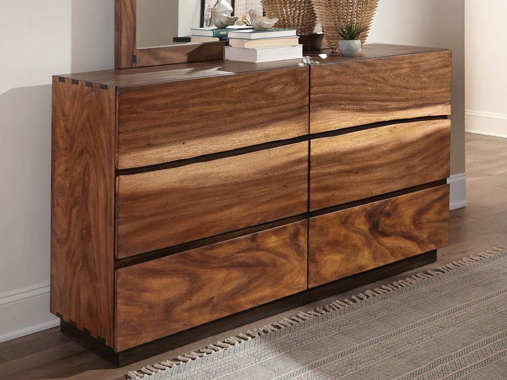 Winslow Smokey Walnut/Coffee Bean 6-Drawer Dresser - 223253 - Luna Furniture - Dallas Store