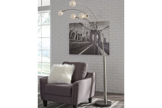Winter Silver Finish Arc Lamp - L725089 - Luna Furniture - Dallas Store