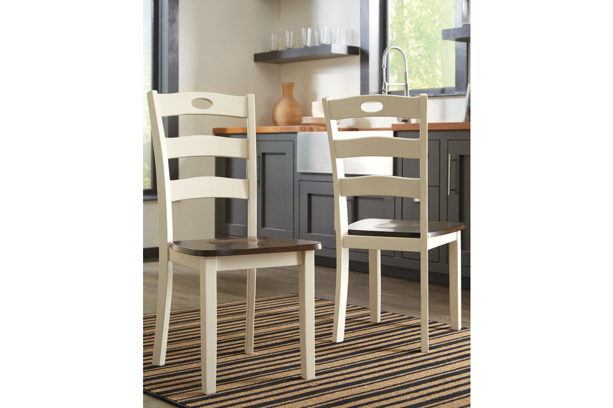 Woodanville Cream/Brown Dining Chair, Set of 2 - D335-01 - Luna Furniture - Dallas Store