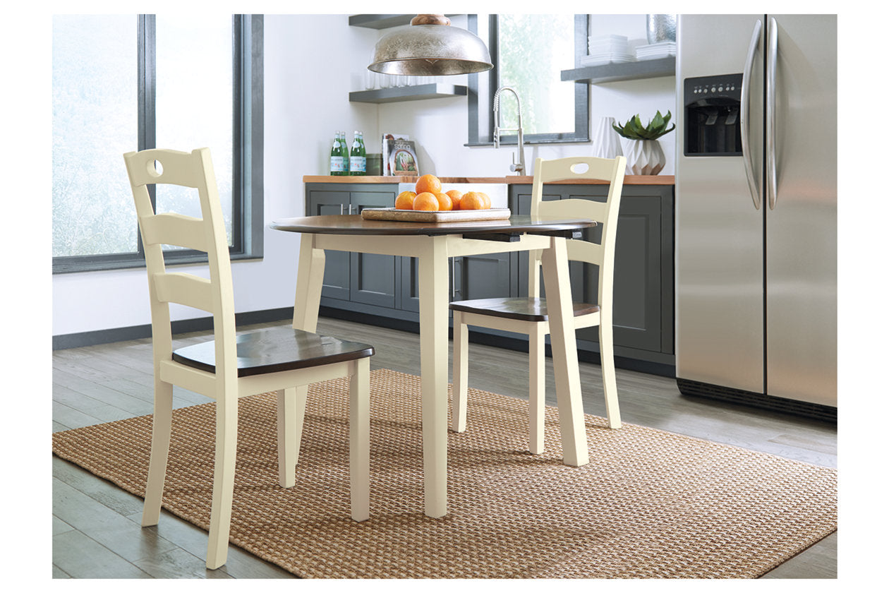 Woodanville Cream/Brown Dining Drop Leaf Table - D335-15 - Luna Furniture - Dallas Store