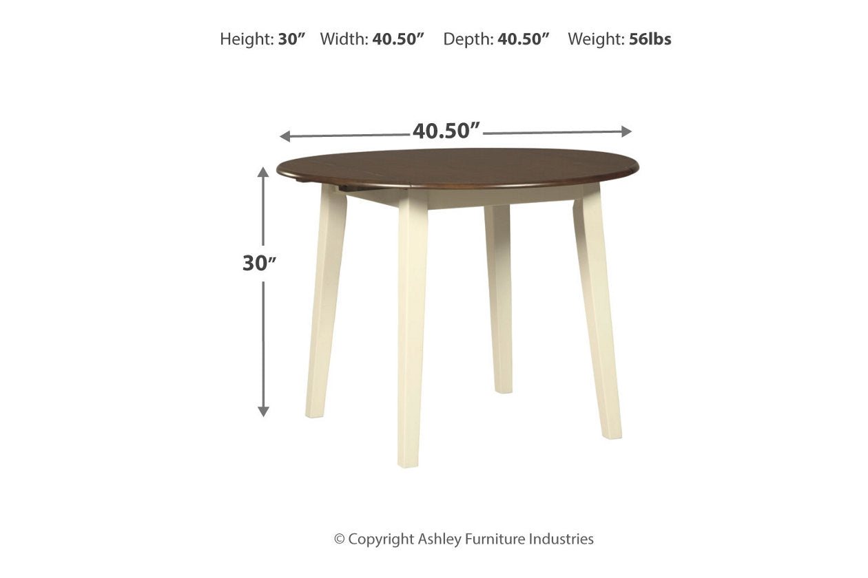 Woodanville Cream/Brown Dining Drop Leaf Table - D335-15 - Luna Furniture - Dallas Store