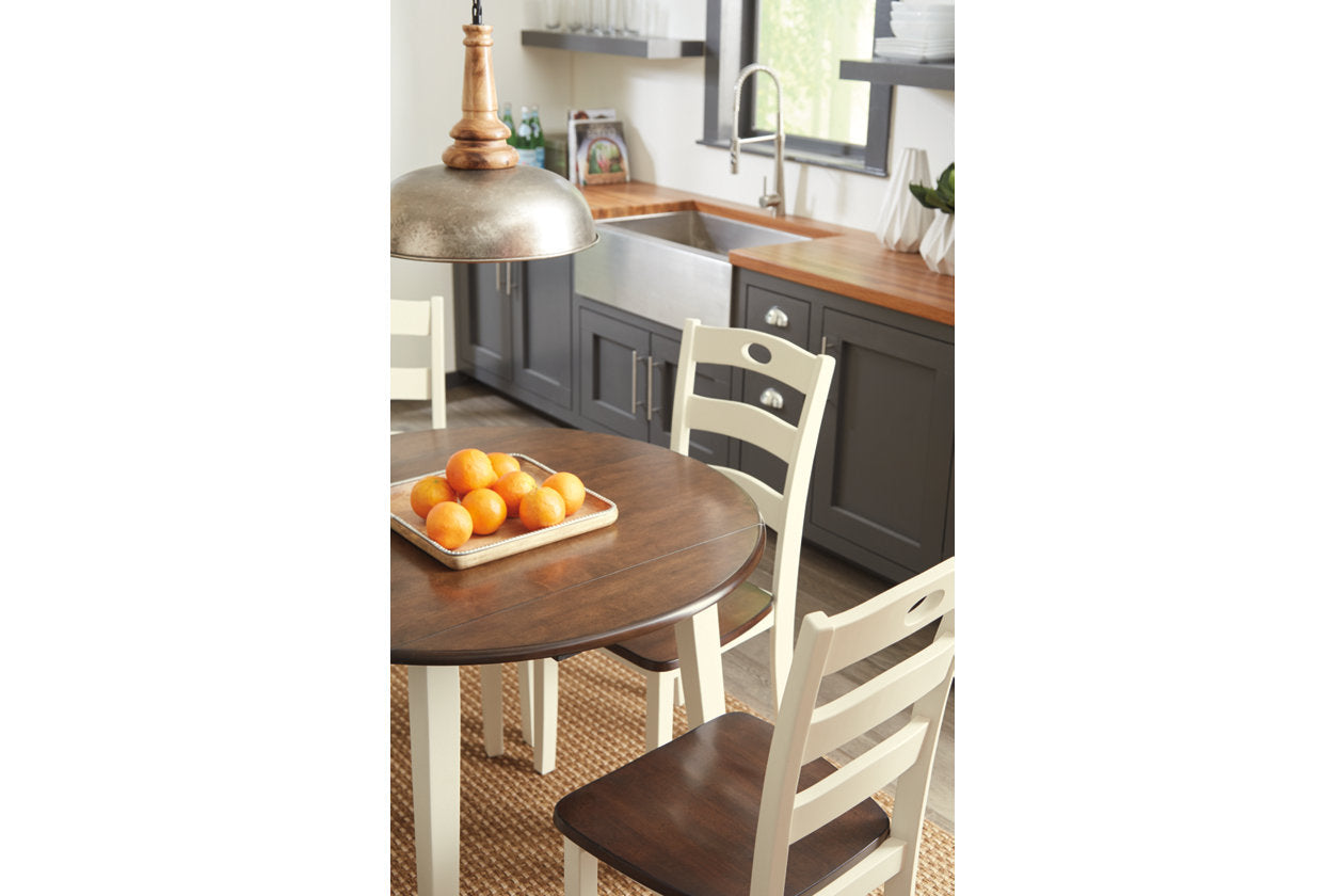 Woodanville Cream/Brown Dining Drop Leaf Table - D335-15 - Luna Furniture - Dallas Store