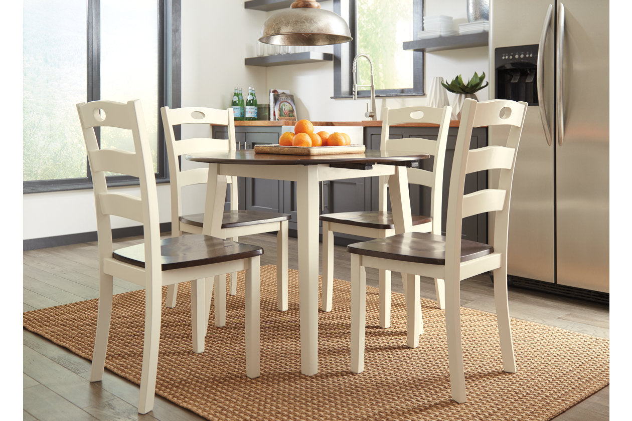 Woodanville Cream/Brown Dining Drop Leaf Table - D335-15 - Luna Furniture - Dallas Store