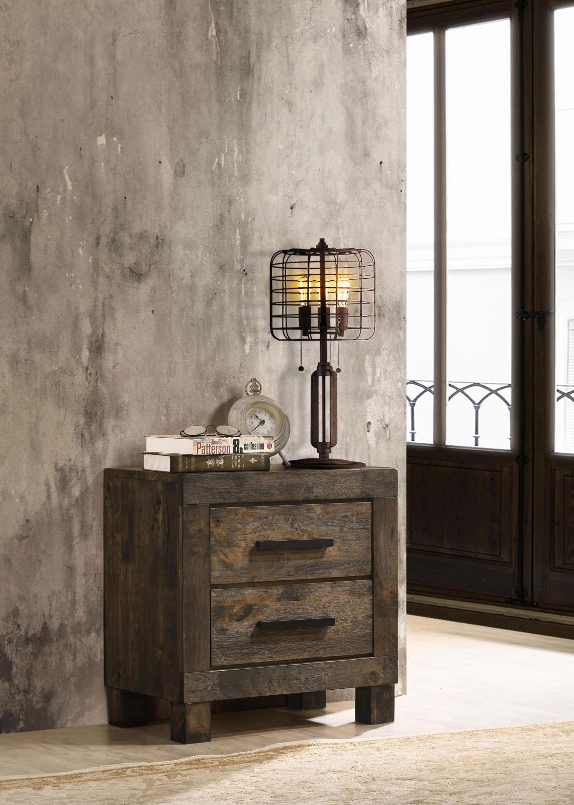 Woodmont 2-Drawer Nightstand Rustic Golden Brown - 222632 - Luna Furniture - Dallas Store