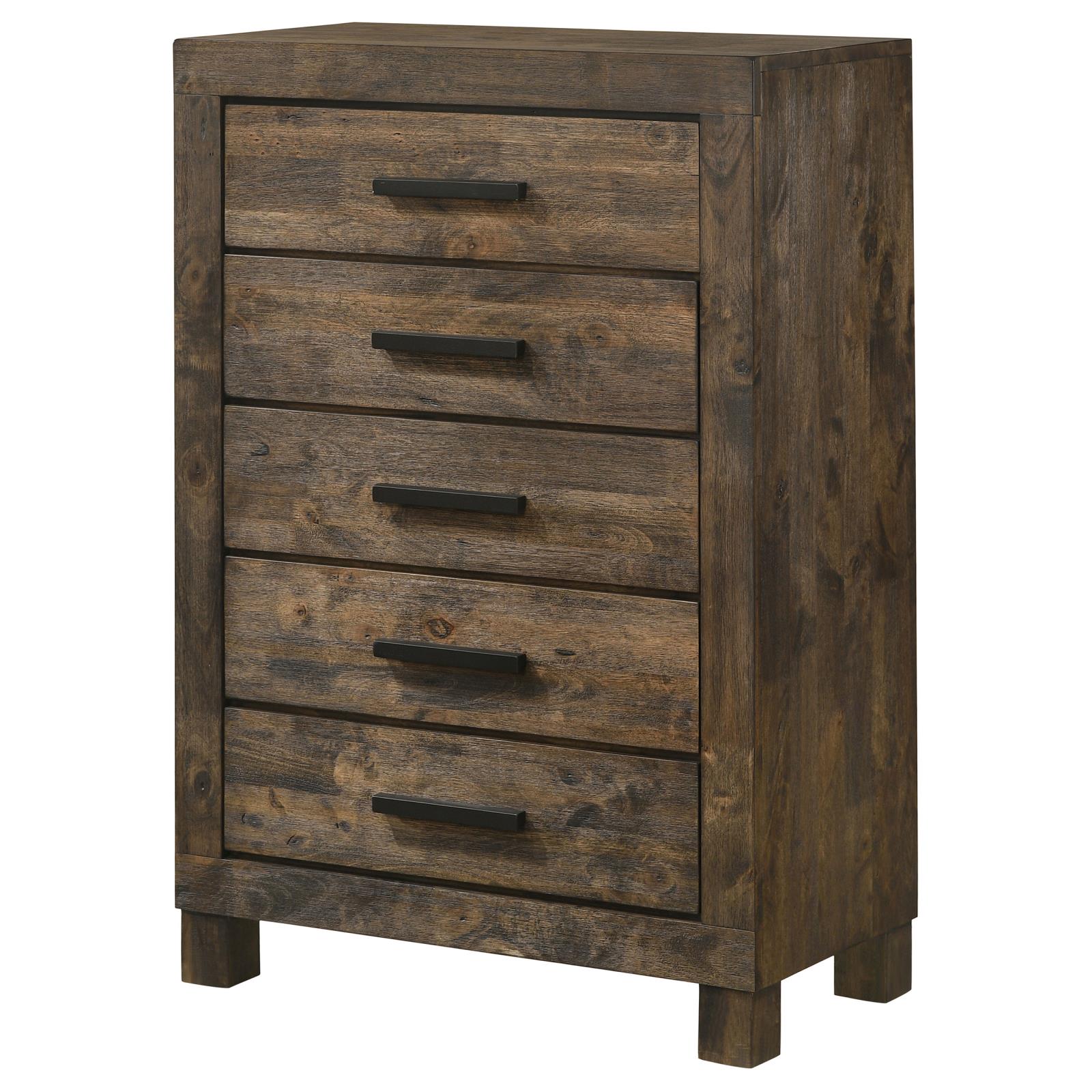 Woodmont Rustic Golden Brown 5-Drawer Chest - 222635 - Luna Furniture - Dallas Store