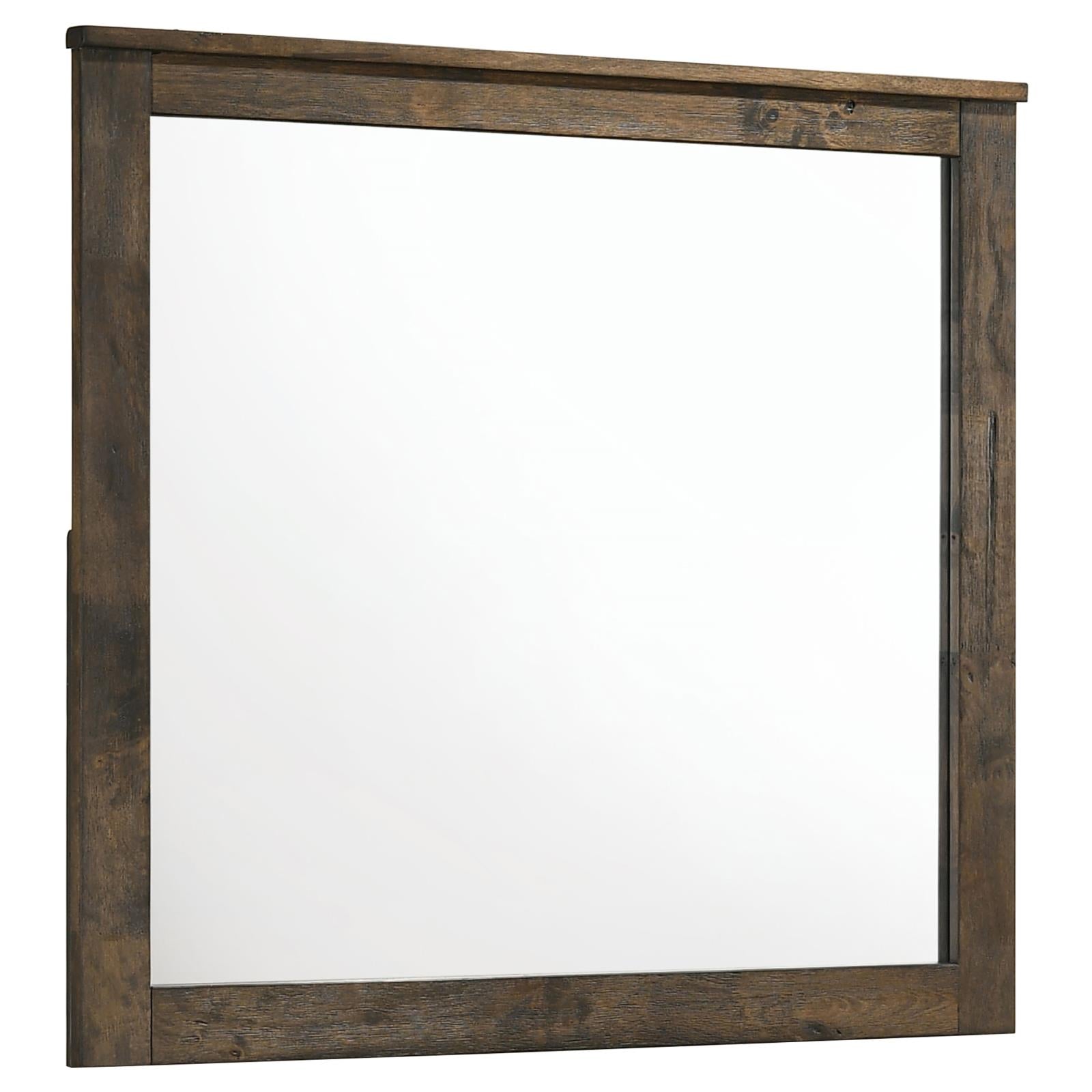 Woodmont Rustic Golden Brown Rectangle Mirror - 222634 - Luna Furniture - Dallas Store