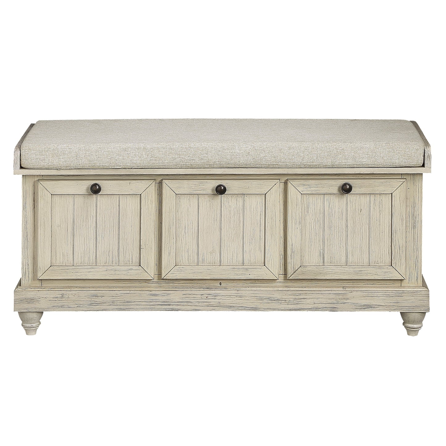 Woodwell Antique White Lift Top Storage Bench - 4586W - Luna Furniture - Dallas Store