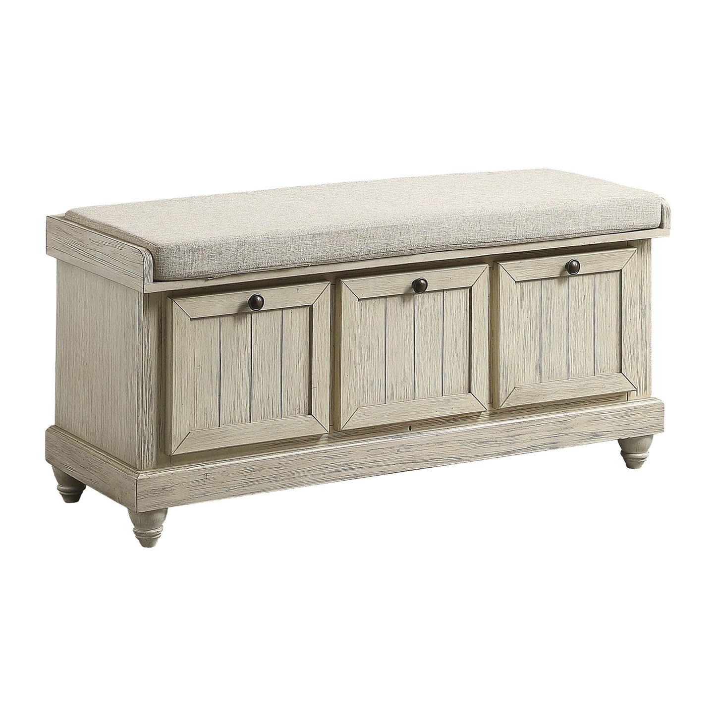 Woodwell Antique White Lift Top Storage Bench - 4586W - Luna Furniture - Dallas Store