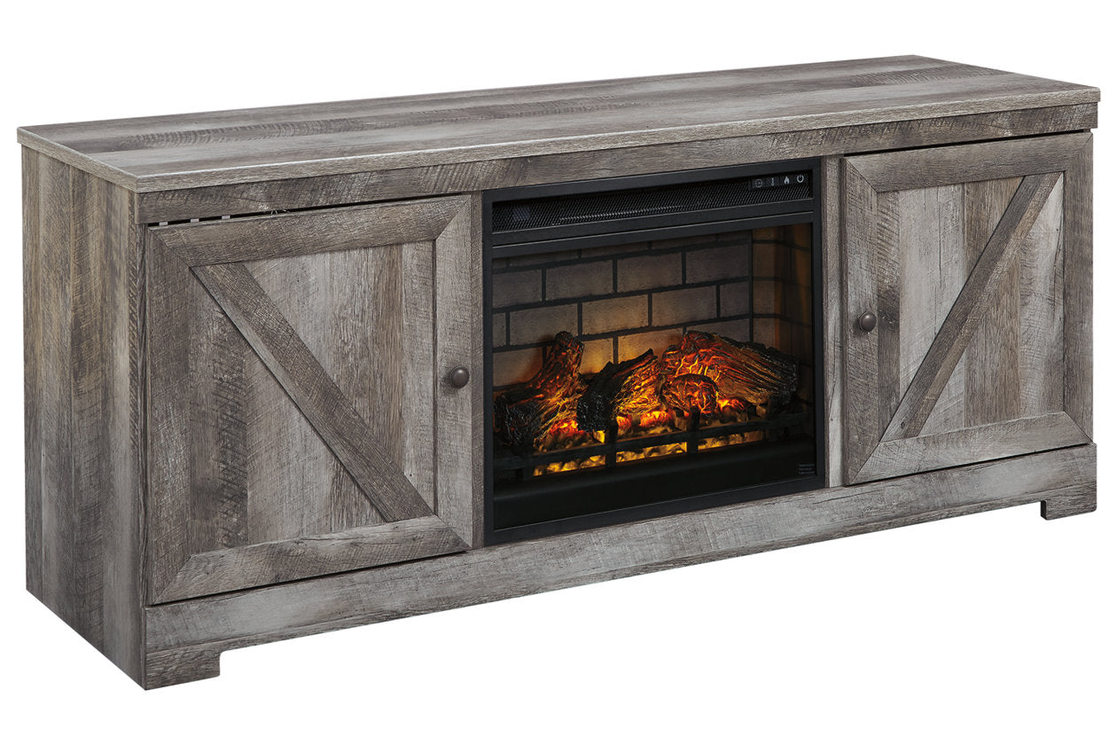 Wynnlow Gray 63" TV Stand with Electric Fireplace - SET | W100-101 | W440-68 - Luna Furniture - Dallas Store