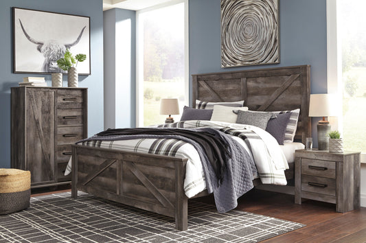 Wynnlow Gray Crossbuck Panel Bedroom Set - SET | B440-56 | B440-58 | B440-99 | B440-31 | B440-92 - Luna Furniture - Dallas Store