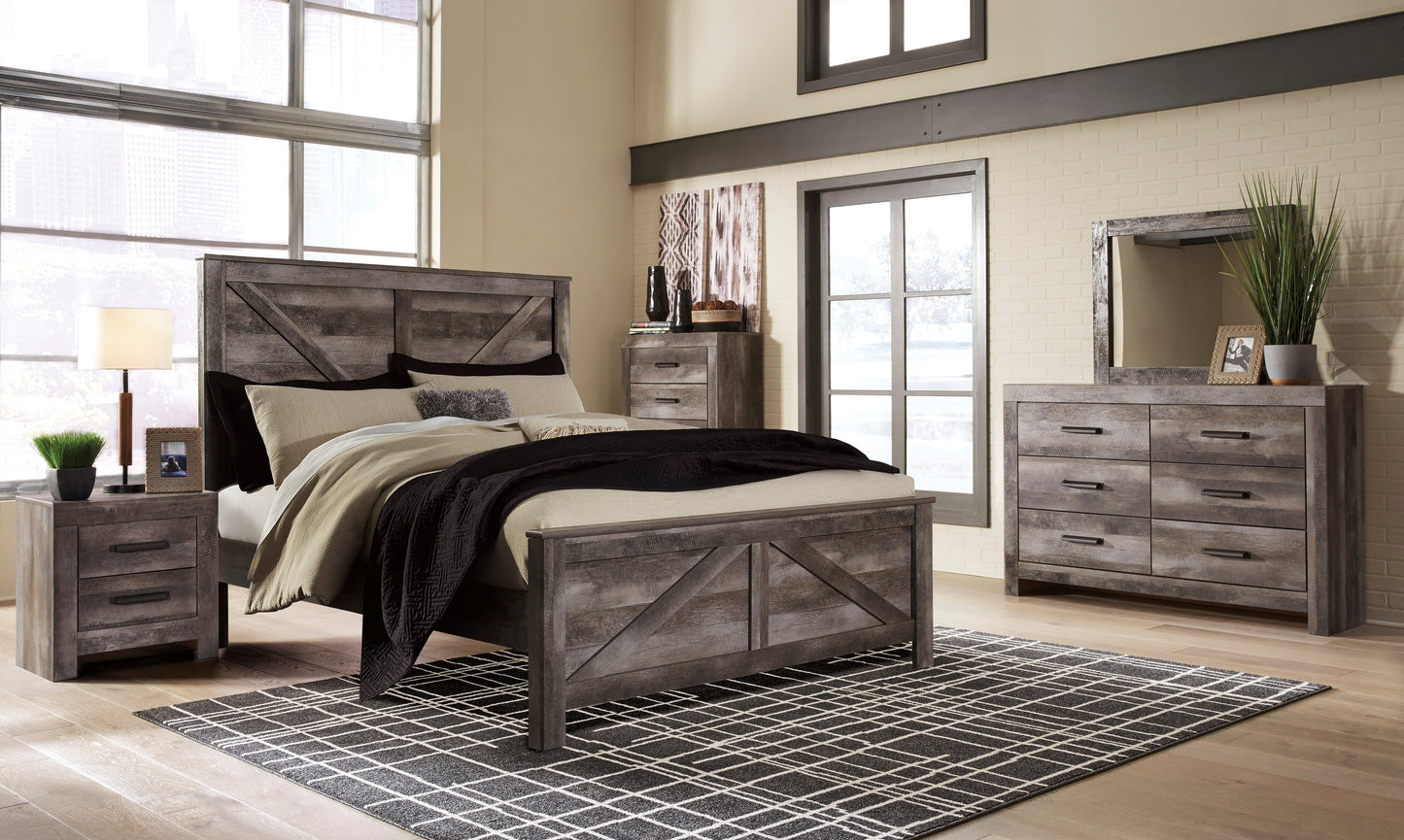Wynnlow Gray Crossbuck Panel Bedroom Set - SET | B440-56 | B440-58 | B440-99 | B440-31 | B440-92 - Luna Furniture - Dallas Store