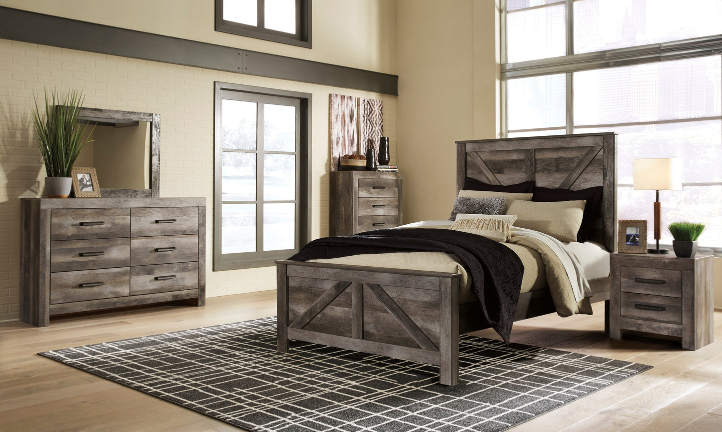 Wynnlow Gray Crossbuck Panel Bedroom Set - SET | B440-56 | B440-58 | B440-99 | B440-31 | B440-92 - Luna Furniture - Dallas Store