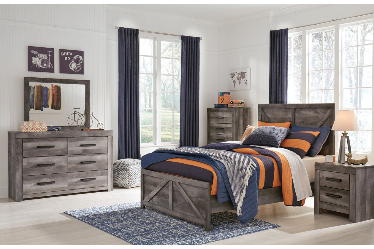 Wynnlow Gray Full Crossbuck Panel Bed - SET | B440-55 | B440-86 - Luna Furniture - Dallas Store