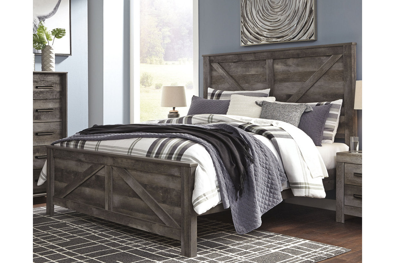 Wynnlow Gray King Crossbuck Panel Bed - SET | B440-56 | B440-58 | B440-99 - Luna Furniture - Dallas Store