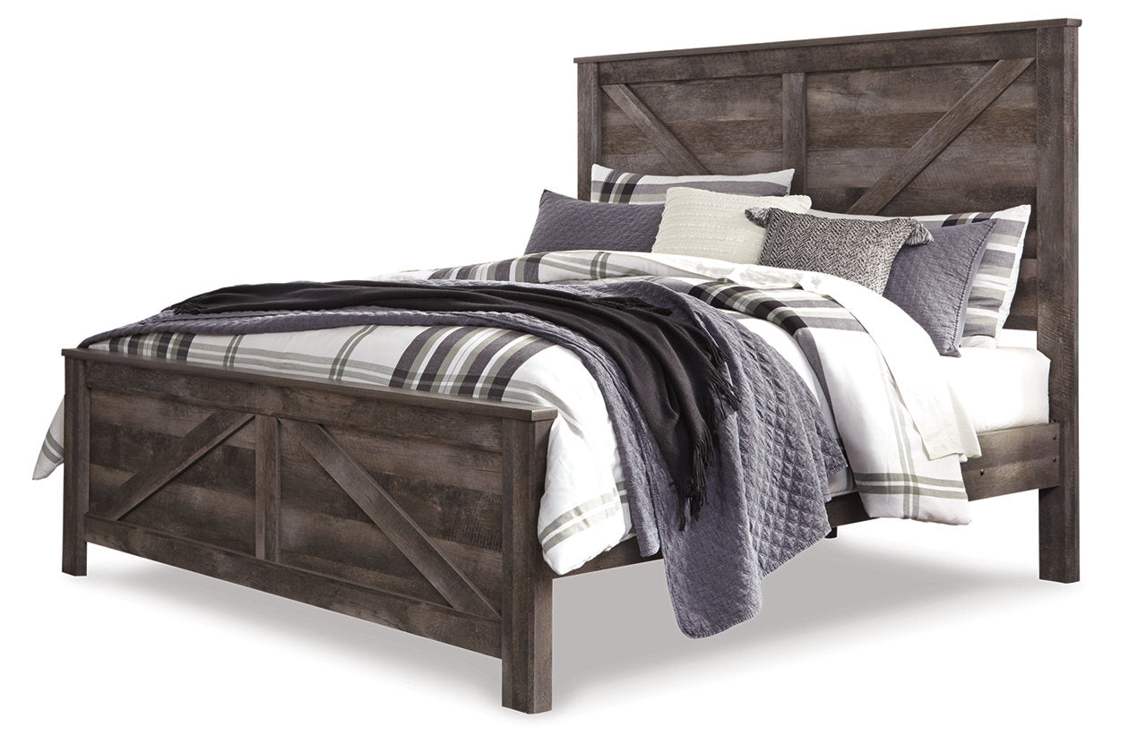 Wynnlow Gray King Crossbuck Panel Bed - SET | B440-56 | B440-58 | B440-99 - Luna Furniture - Dallas Store