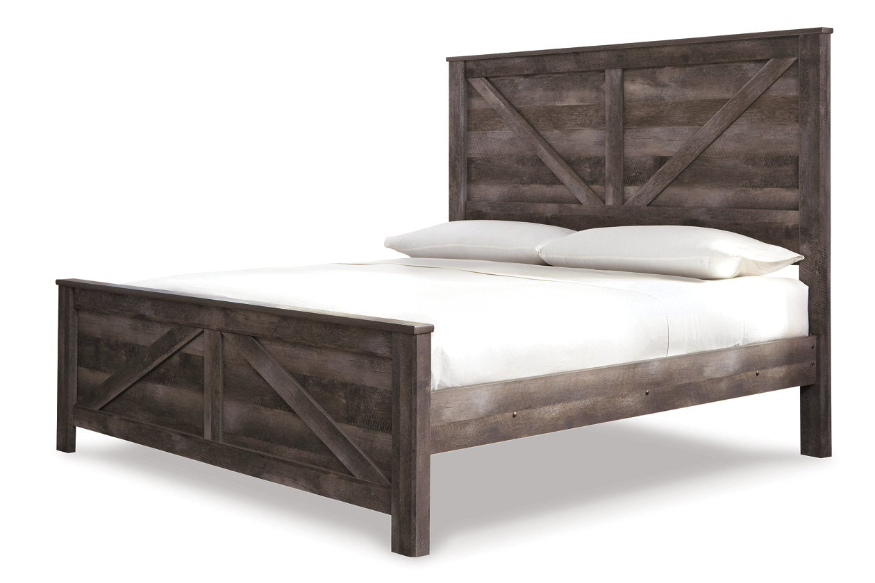 Wynnlow Gray King Crossbuck Panel Bed - SET | B440-56 | B440-58 | B440-99 - Luna Furniture - Dallas Store