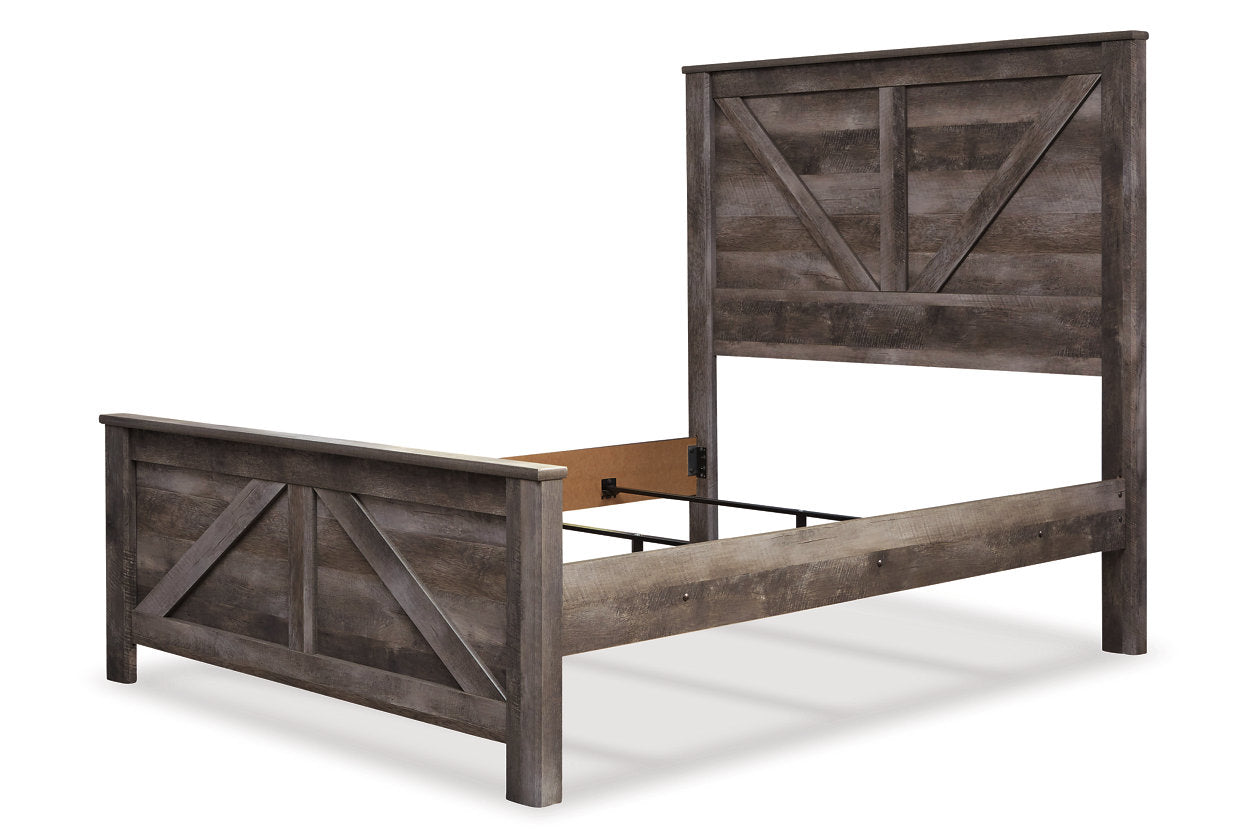 Wynnlow Gray Queen Crossbuck Panel Bed - SET | B440-98 | B440-54 | B440-57 - Luna Furniture - Dallas Store