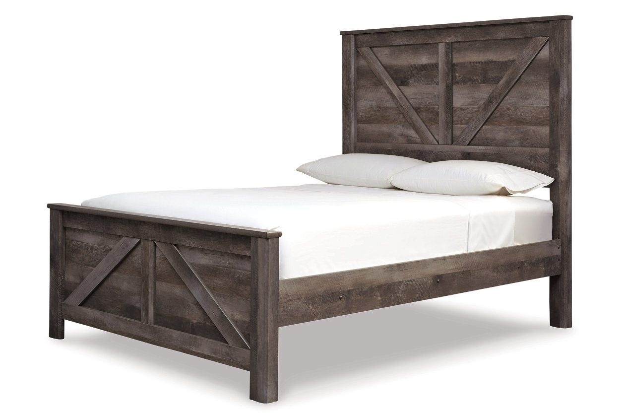 Wynnlow Gray Queen Crossbuck Panel Bed - SET | B440-98 | B440-54 | B440-57 - Luna Furniture - Dallas Store