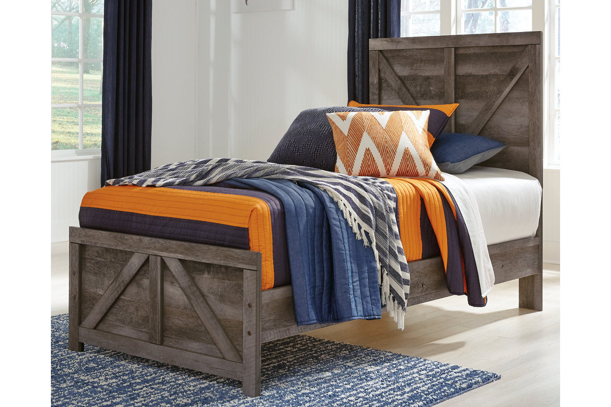 Wynnlow Gray Twin Crossbuck Panel Bed - SET | B440-53 | B440-83 - Luna Furniture - Dallas Store